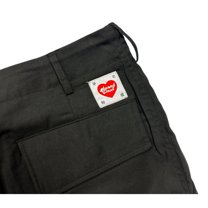 2ND CLOSET "PEACE LOVERS" EMB. CARGO SHORTS-BLACK