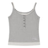 NEUTRAL SOCIETY 2 LAYERS BUTTON RIBBED TANK-HEATHER GREY