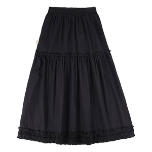 A[S]USL 2 LAYERS RUFFLES SKIRT-BLACK