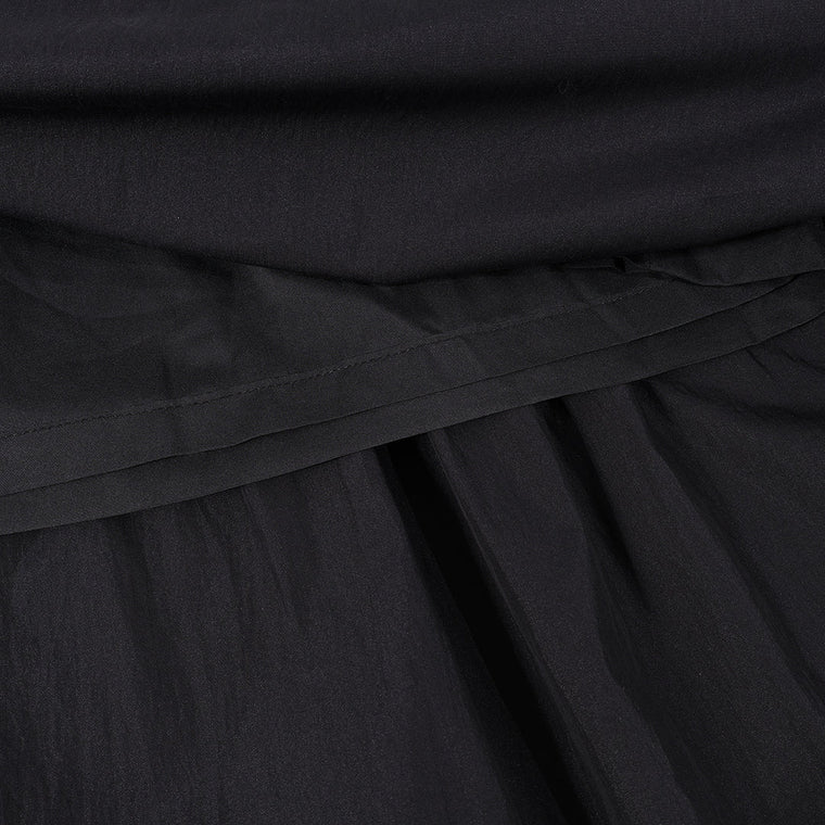 A[S]USL 2 LAYERS RUFFLES SKIRT-BLACK