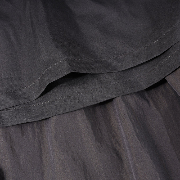 A[S]USL 2 LAYERS RUFFLES SKIRT-CHARCOAL