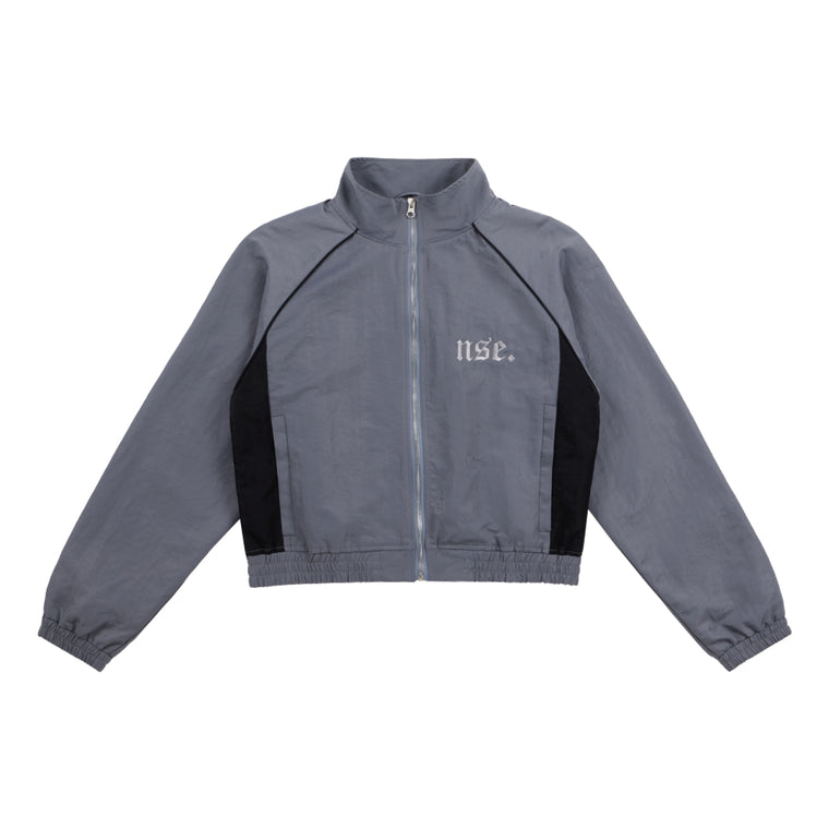 NEUTRAL SOCIETY 2 TONE TRACK JACKET-DARK GREY