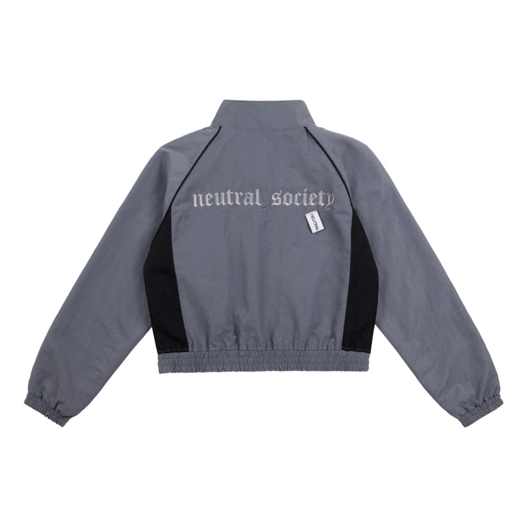 NEUTRAL SOCIETY 2 TONE TRACK JACKET-DARK GREY