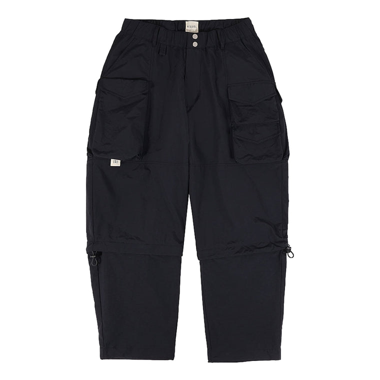 A[S]USL 2 WAYS DETACHABLE MULTI POCKETS PANTS-BLACK