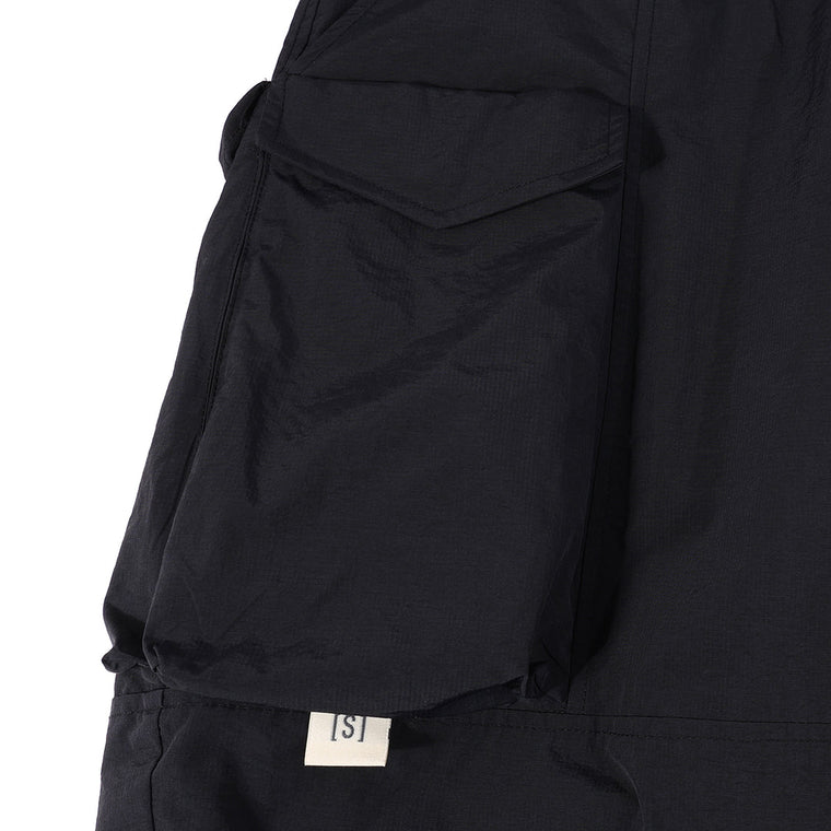 A[S]USL 2 WAYS DETACHABLE MULTI POCKETS PANTS-BLACK