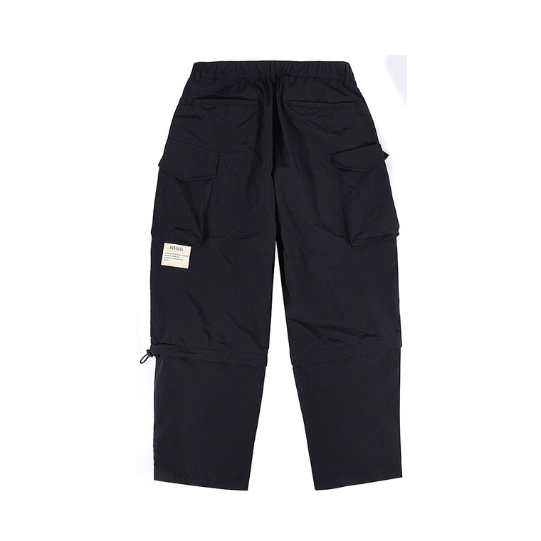 A[S]USL 2 WAYS DETACHABLE MULTI POCKETS PANTS-BLACK