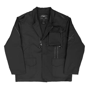 IP-AXIS 3D EMBROIDERED BREATHABLE TAILORED BLAZER-BLACK