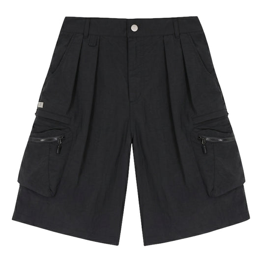 A[S]USL 3D POCKETS WIDE SHORTS-BLACK