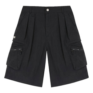 A[S]USL 3D POCKETS WIDE SHORTS-BLACK