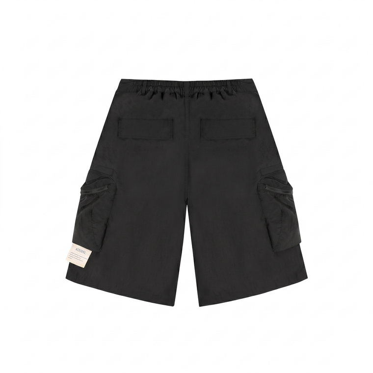 A[S]USL 3D POCKETS WIDE SHORTS-BLACK
