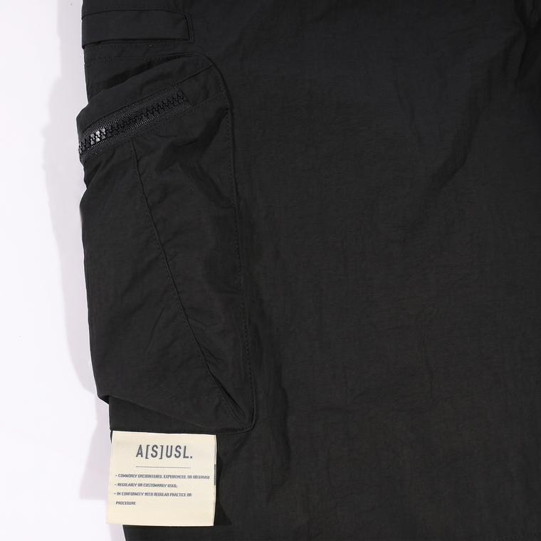 A[S]USL 3D POCKETS WIDE SHORTS-BLACK