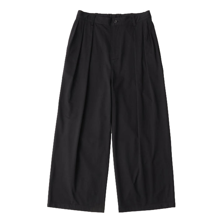 WHITE MOUNTAINEERING 3 TUCK WIDE PANTS-BLACK