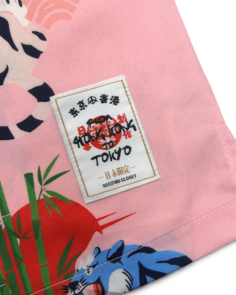 2ND CLOSET TIGERS HARAJUKU PRINTED SUMMER SHIRT-PINK
