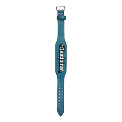 TEAMJOINED 8MM GOTHIC FONT LEATHER LIFTING BELT-GREEN