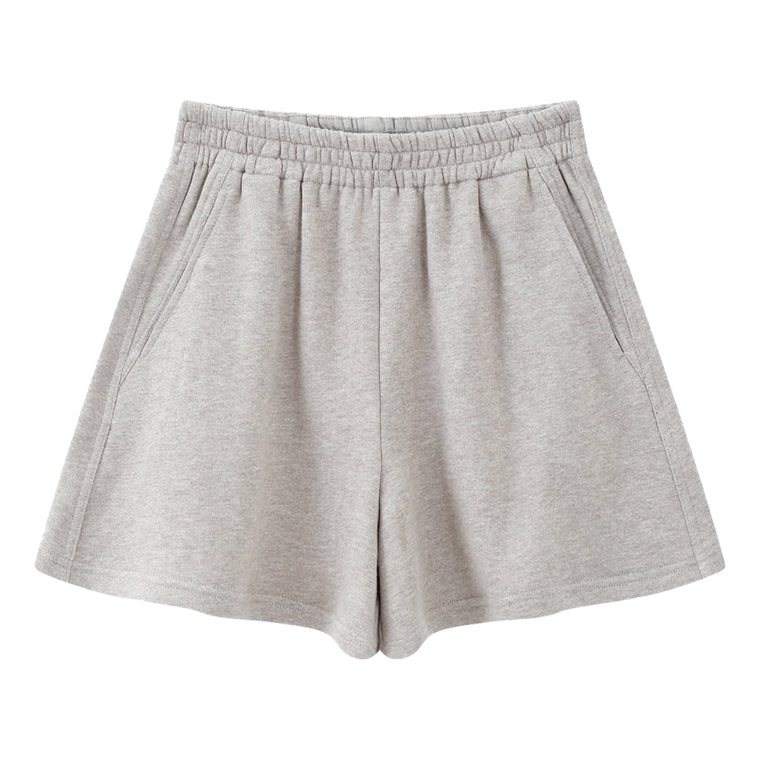 ESPRIT A-LINE FLEECE SHORTS-BEIGE