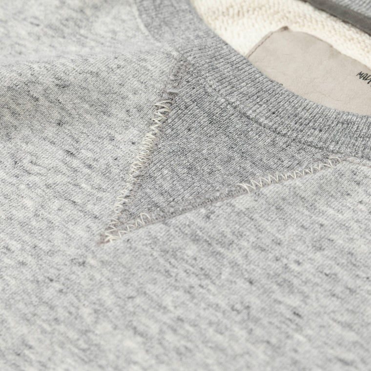 MADNESS AGING RAGLAN CREW SWEAT (MADE IN JAPAN)-HEATHER GREY