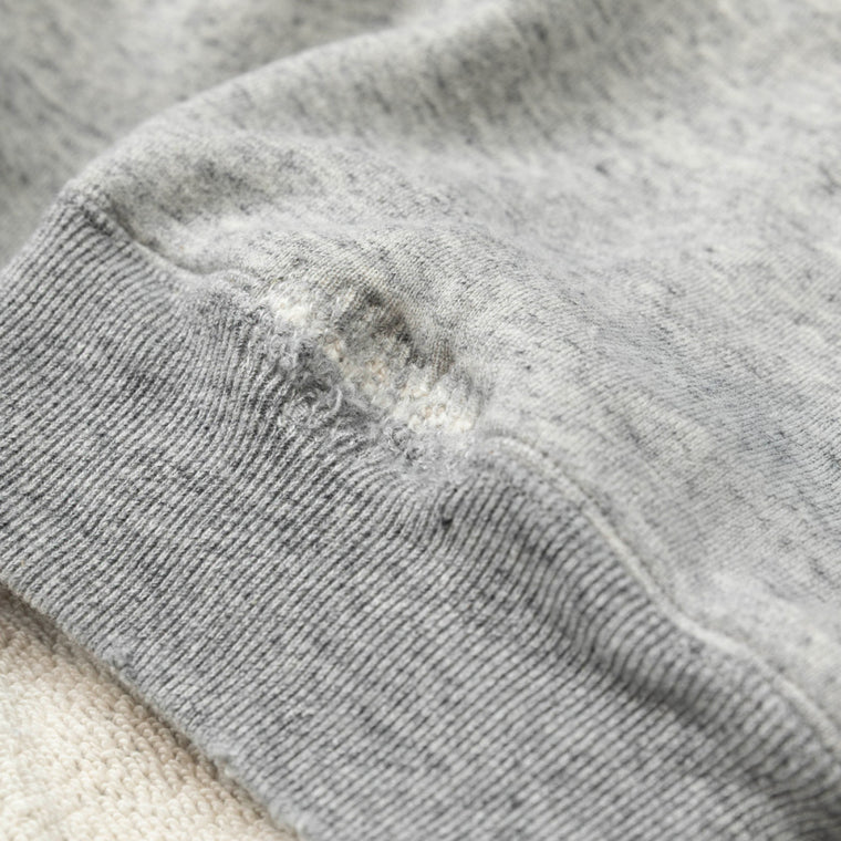 MADNESS AGING RAGLAN CREW SWEAT (MADE IN JAPAN)-HEATHER GREY