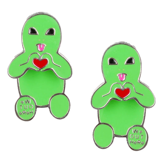 RIPNDIP ALIEN LOVES EARRING SET-GREEN