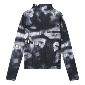 ORI FREDERIQO ALL-OVER PRINTED WOMEN'S LONG-SLEEVED T-SHIRT-BLACK