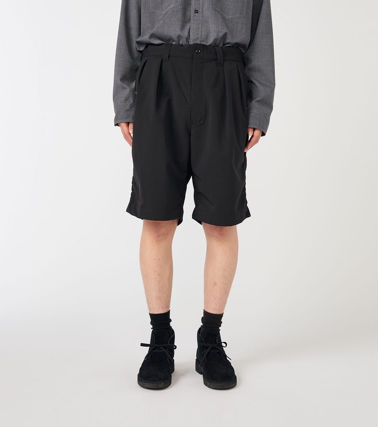 Nanamica ALPHADRY DOUBLE PLEAT SHORTS-BLACK