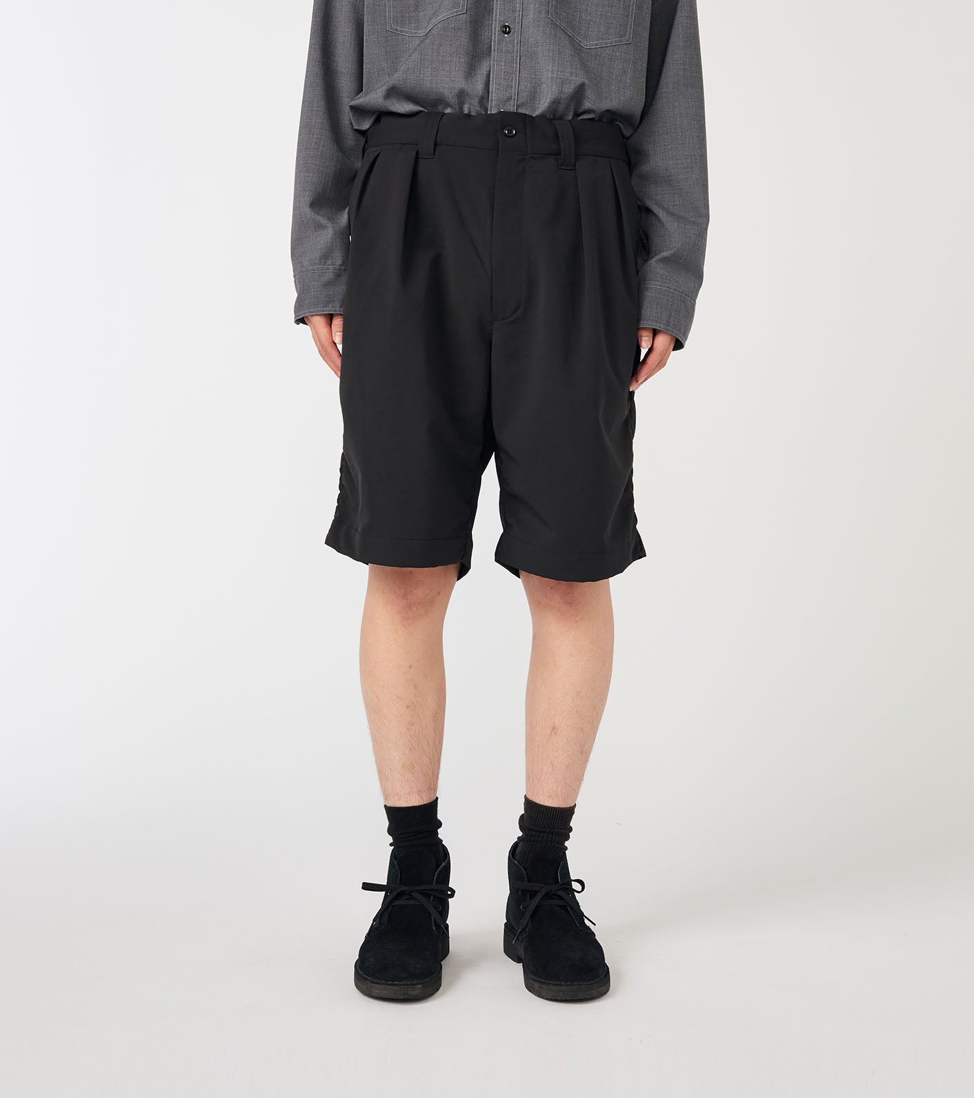 Nanamica ALPHADRY DOUBLE PLEAT SHORTS-NAVY