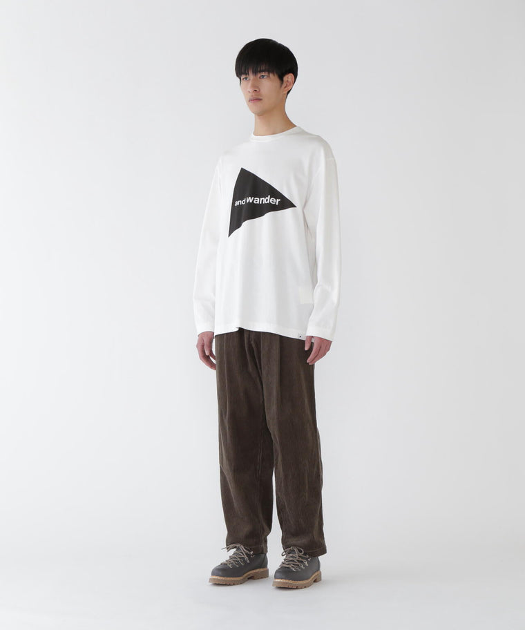 AND WANDER AND WANDER LOGO LS T-WHITE
