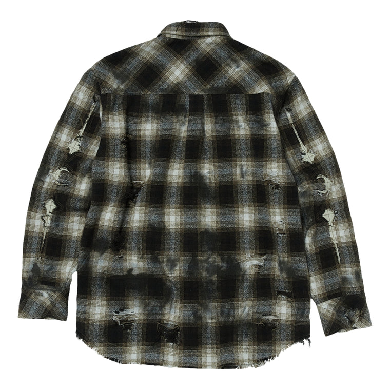 THUG CLUB ANGELS DAMAGED SHIRT-BROWN