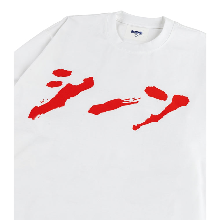 SCENE BY ICE FIRE ANIME B_LONG TEE-WHITE RED