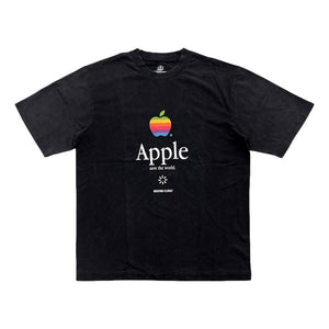 2ND CLOSET APPLE SAVE WORLD PRINED T-SHIRT-BLACK