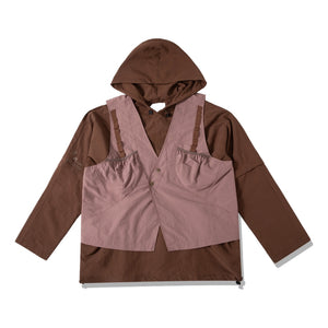 ARCHIVAL REINVENT ARC x PAA VEST- WINDBREAKER-BROWN