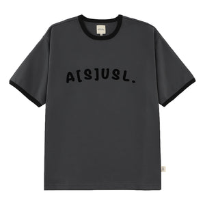 A[S]USL LOGO RINGER TEE-CHARCOAL