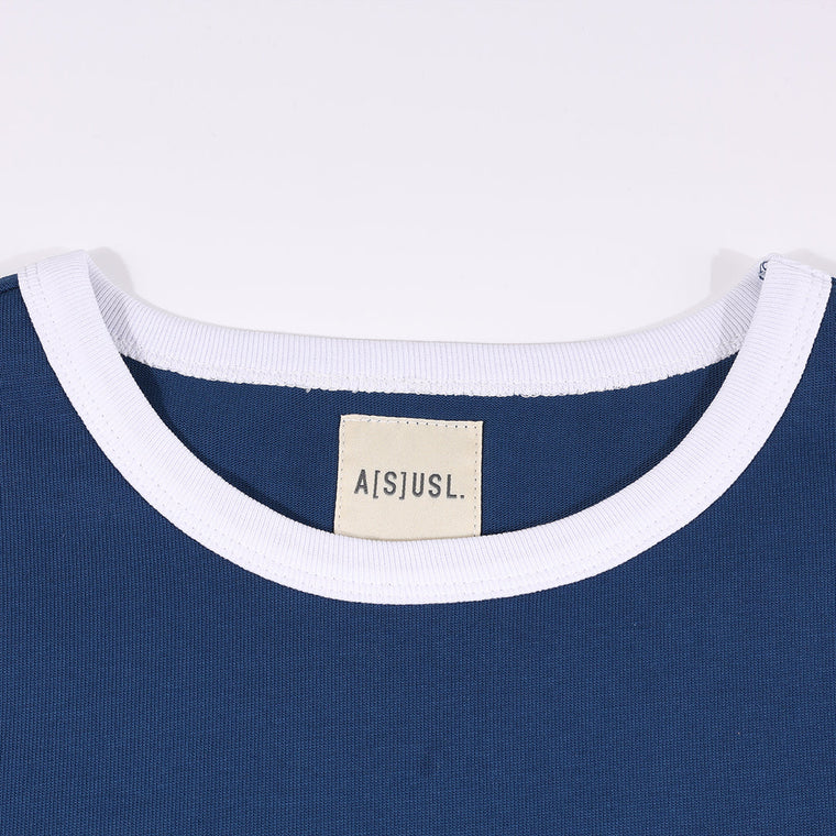 A[S]USL WOMEN'S VINTAGE RINGER TEE-NAVY