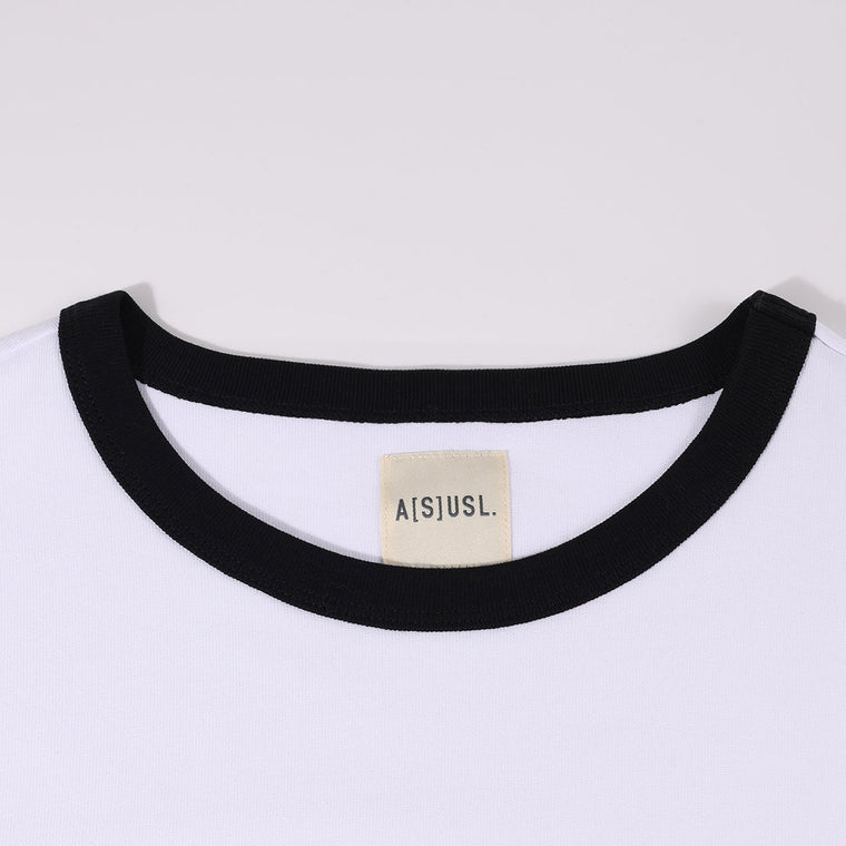 A[S]USL WOMEN'S VINTAGE RINGER TEE-WHITE