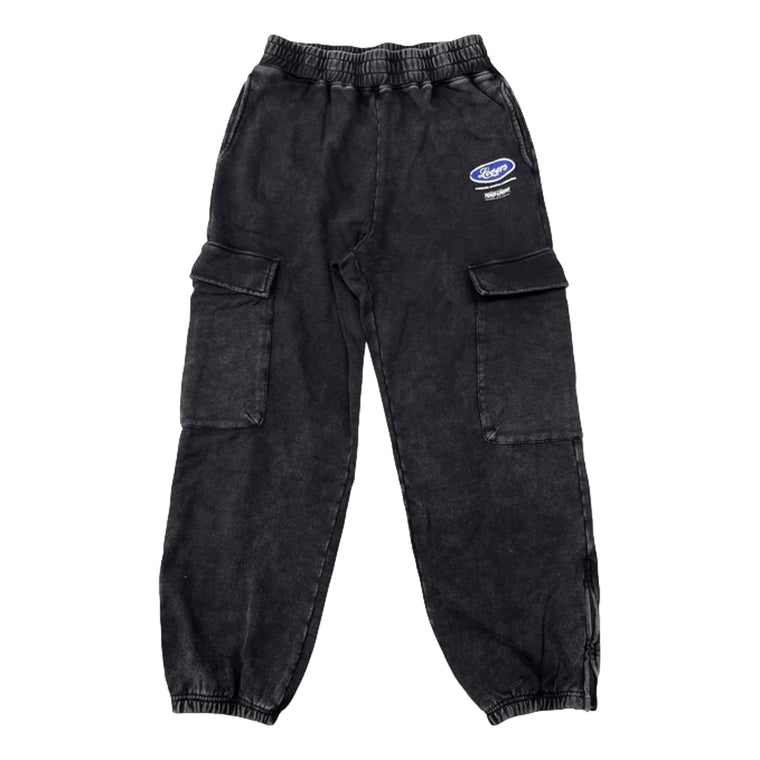 2ND CLOSET LOVERS WASHED CARGO SWEATPANTS-BLACK