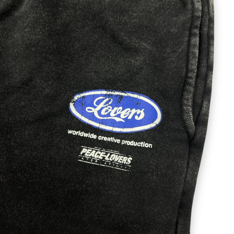 2ND CLOSET LOVERS WASHED CARGO SWEATPANTS-BLACK