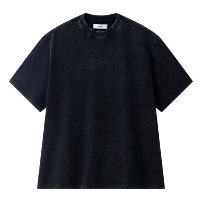 ESPRIT ACID WASH LOGO T-SHIRT（UNISEX）-BLACK