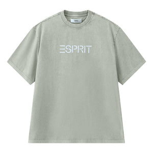 ESPRIT ACID WASH LOGO T-SHIRT（UNISEX）-KHAKI