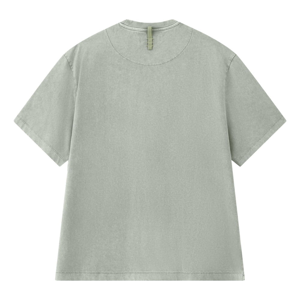 ESPRIT ACID WASH LOGO T-SHIRT（UNISEX）-KHAKI