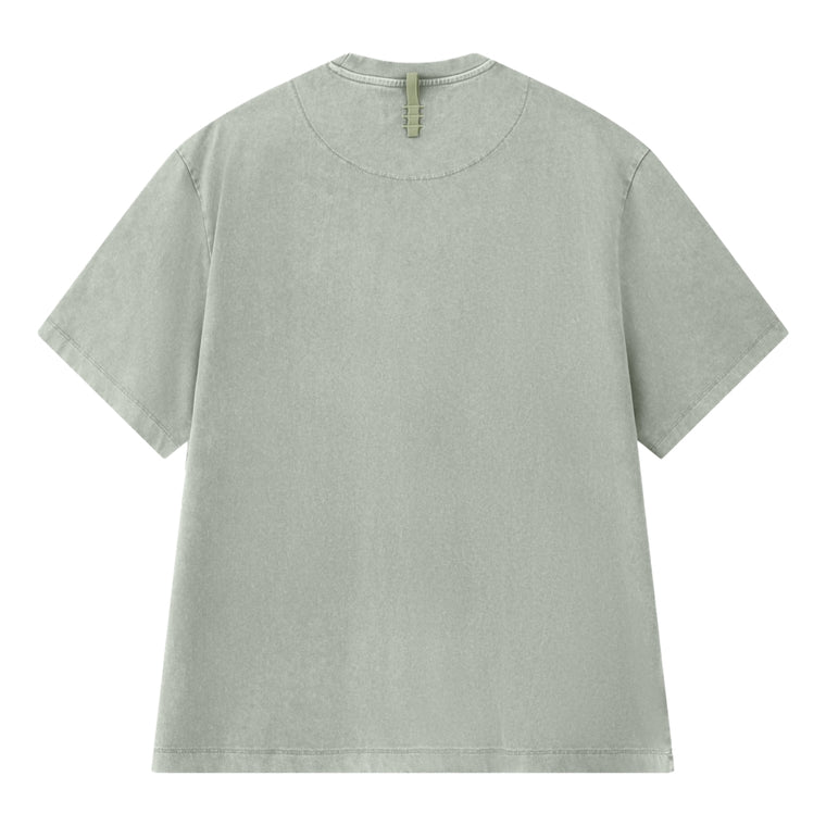 ESPRIT ACID WASH LOGO T-SHIRT（UNISEX）-KHAKI