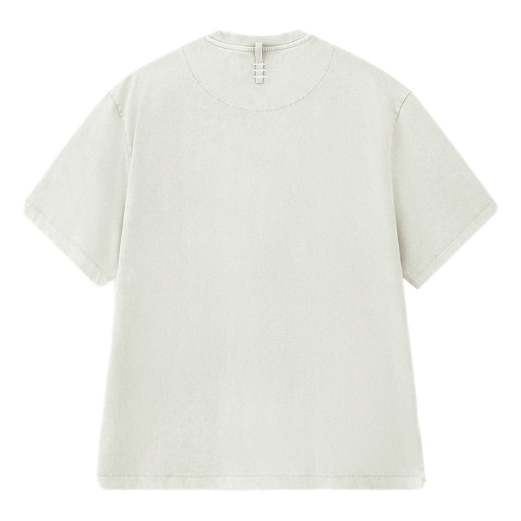 ESPRIT ACID WASH LOGO T-SHIRT（UNISEX）-OFF WHITE