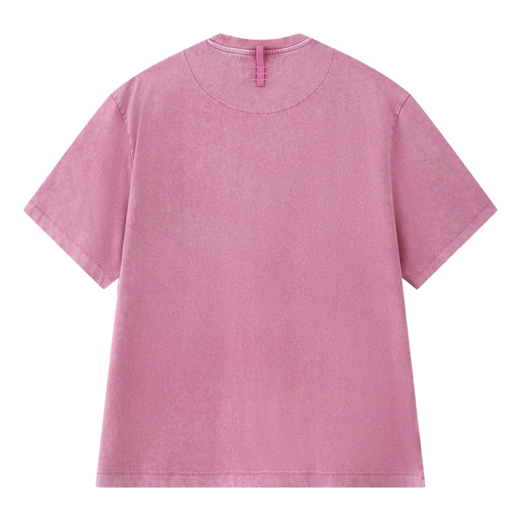 ESPRIT ACID WASH LOGO T-SHIRT（UNISEX）-PINK