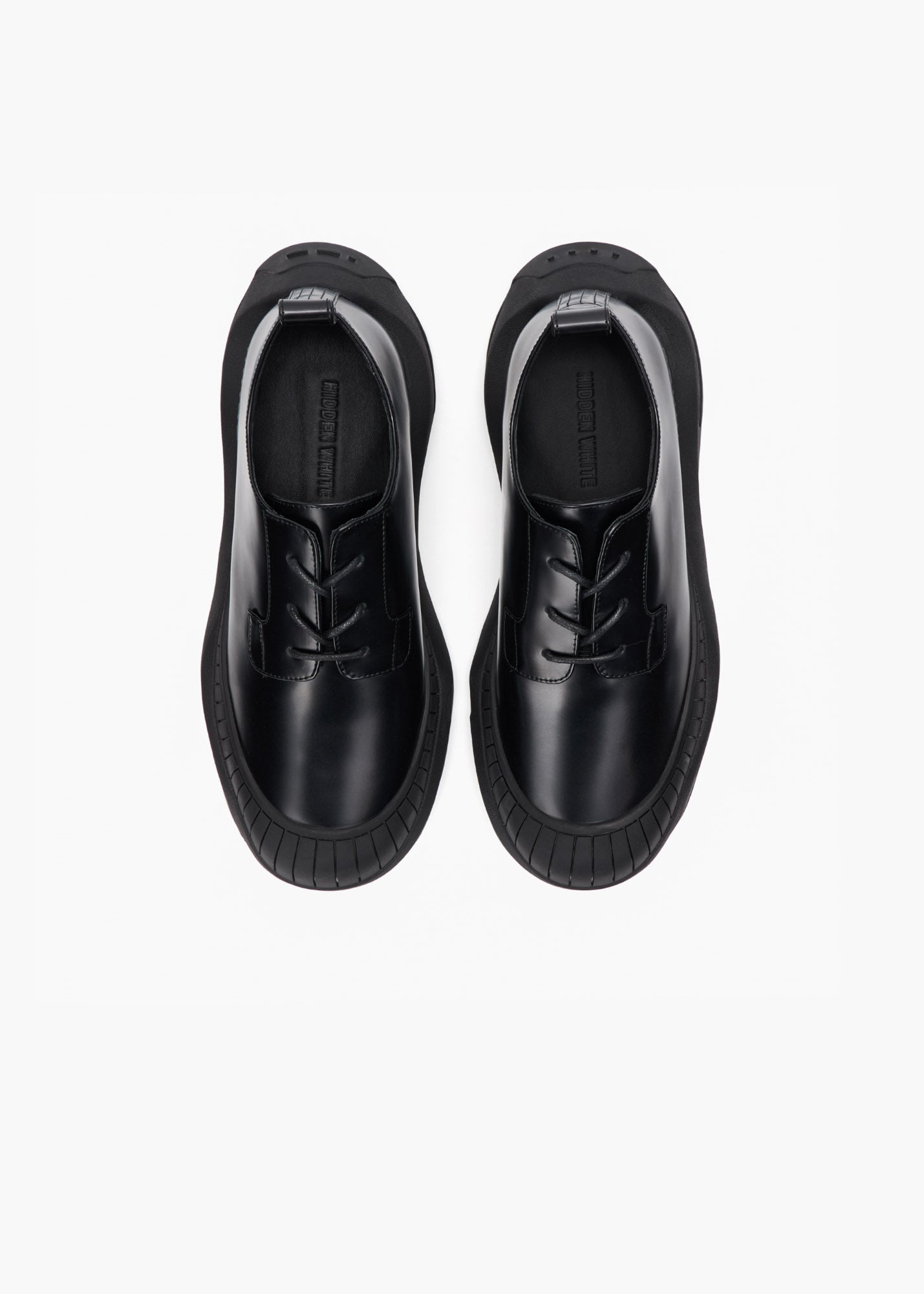 HIDDEN WHITE ASHER LEATHER OXFORD SHOES-BLACK