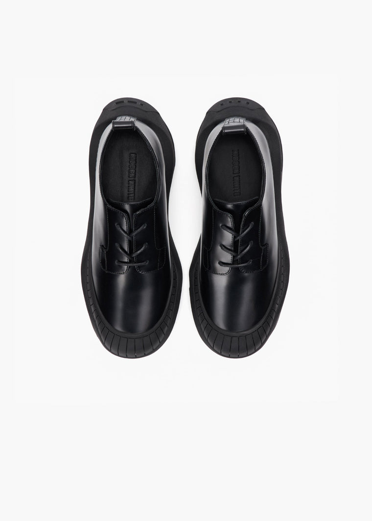HIDDEN WHITE ASHER LEATHER OXFORD SHOES-BLACK
