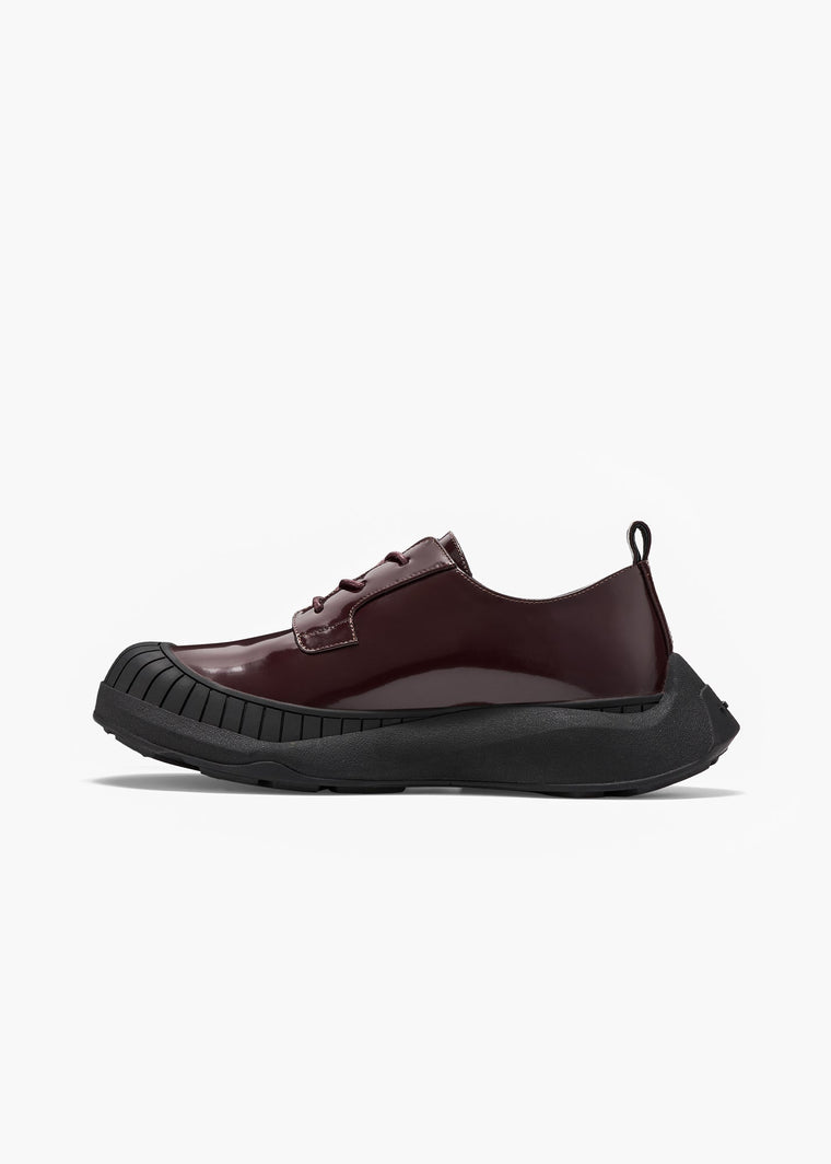 HIDDEN WHITE ASHER LEATHER OXFORD SHOES-BURGUNDY
