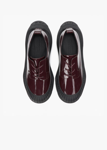 HIDDEN WHITE ASHER LEATHER OXFORD SHOES-BURGUNDY