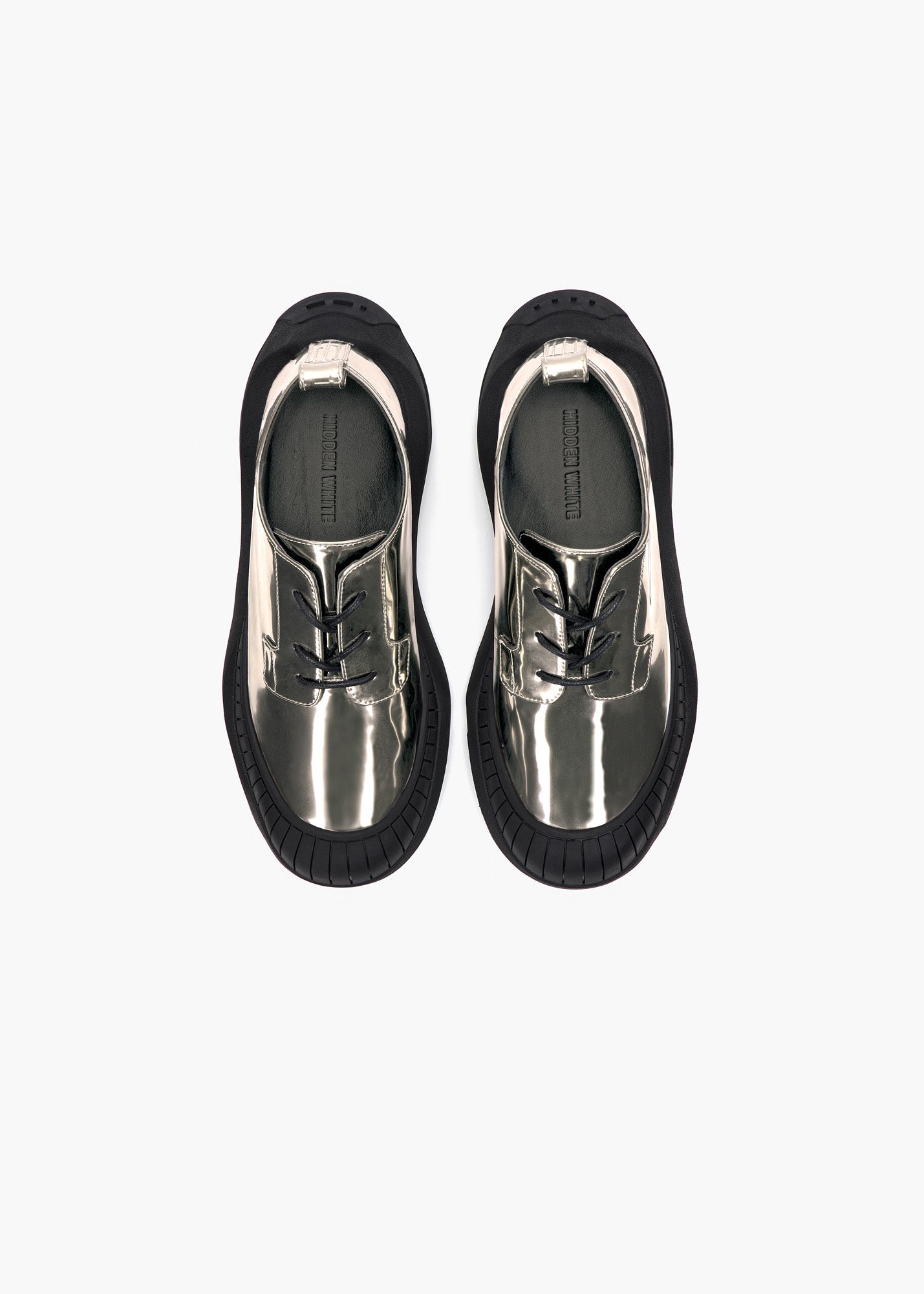HIDDEN WHITE ASHER LEATHER OXFORD SHOES-GUNMETAL