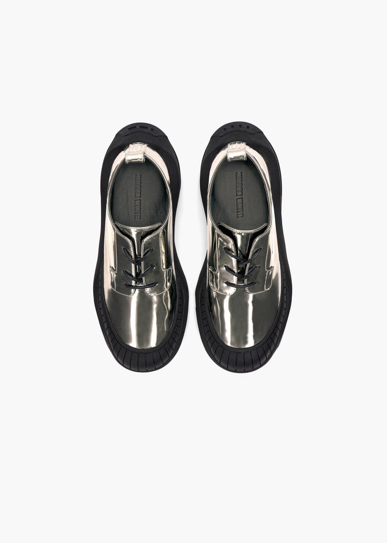 HIDDEN WHITE ASHER LEATHER OXFORD SHOES-GUNMETAL