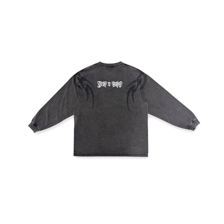 2ND CLOSET "BACK TO HELL" GOKU WASHED LS T-SHIRT-BLACK