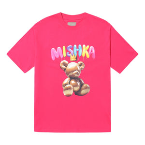 MISHKA W BALLOON BEAR PRINT T-SHIRT-PINK