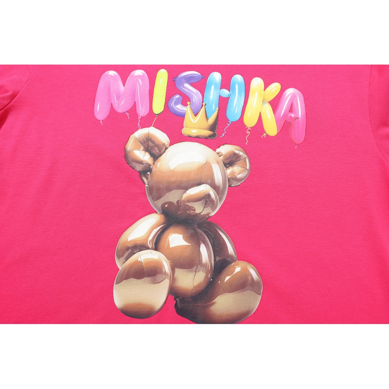 MISHKA W BALLOON BEAR PRINT T-SHIRT-PINK